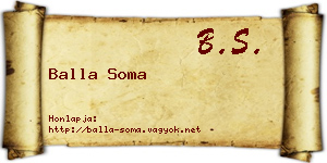 Balla Soma névjegykártya