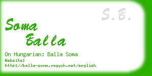 soma balla business card